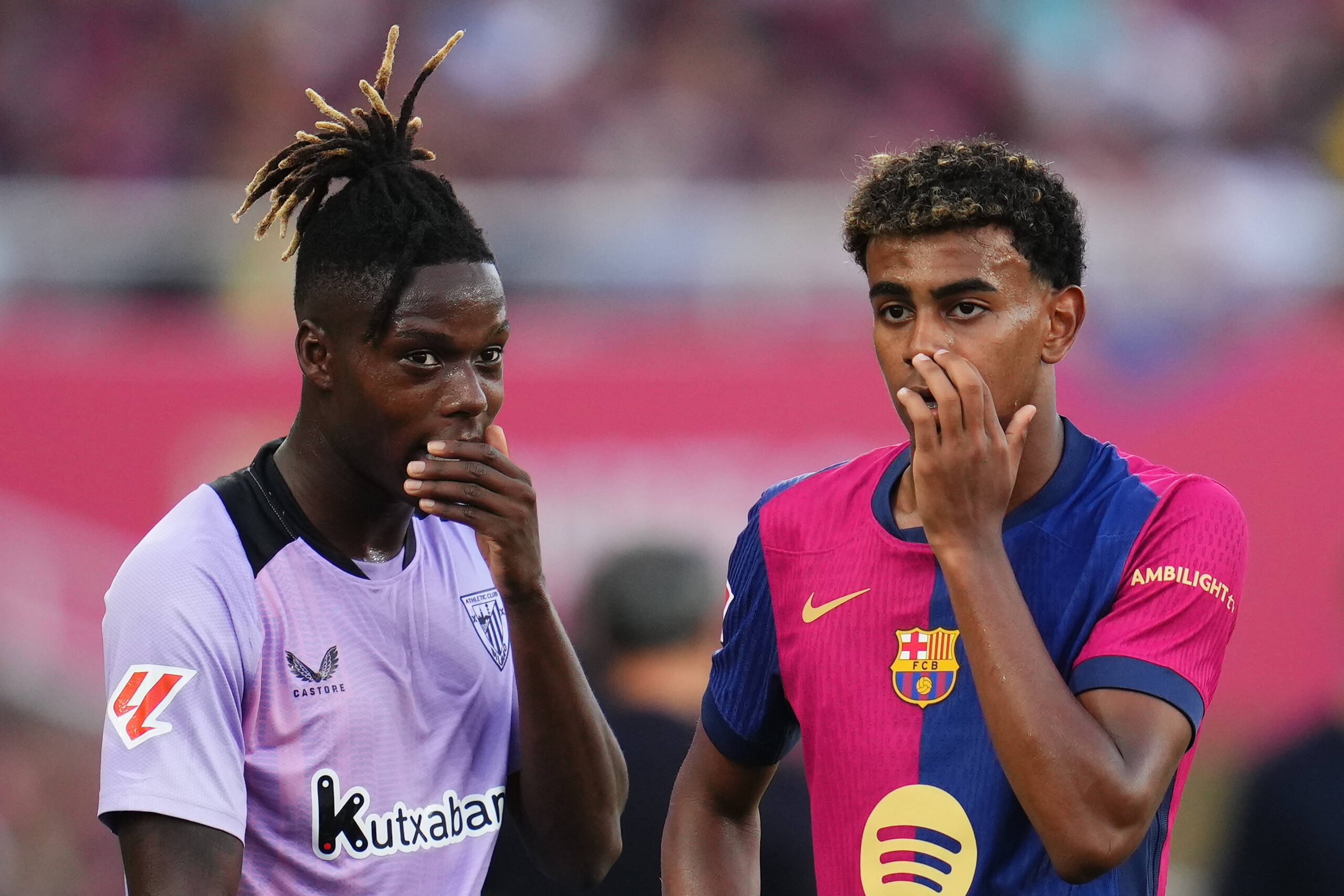 Barcelona's Lamine Yamal and Athletic Club's Nico Williams / IMAGO / Pressinphoto