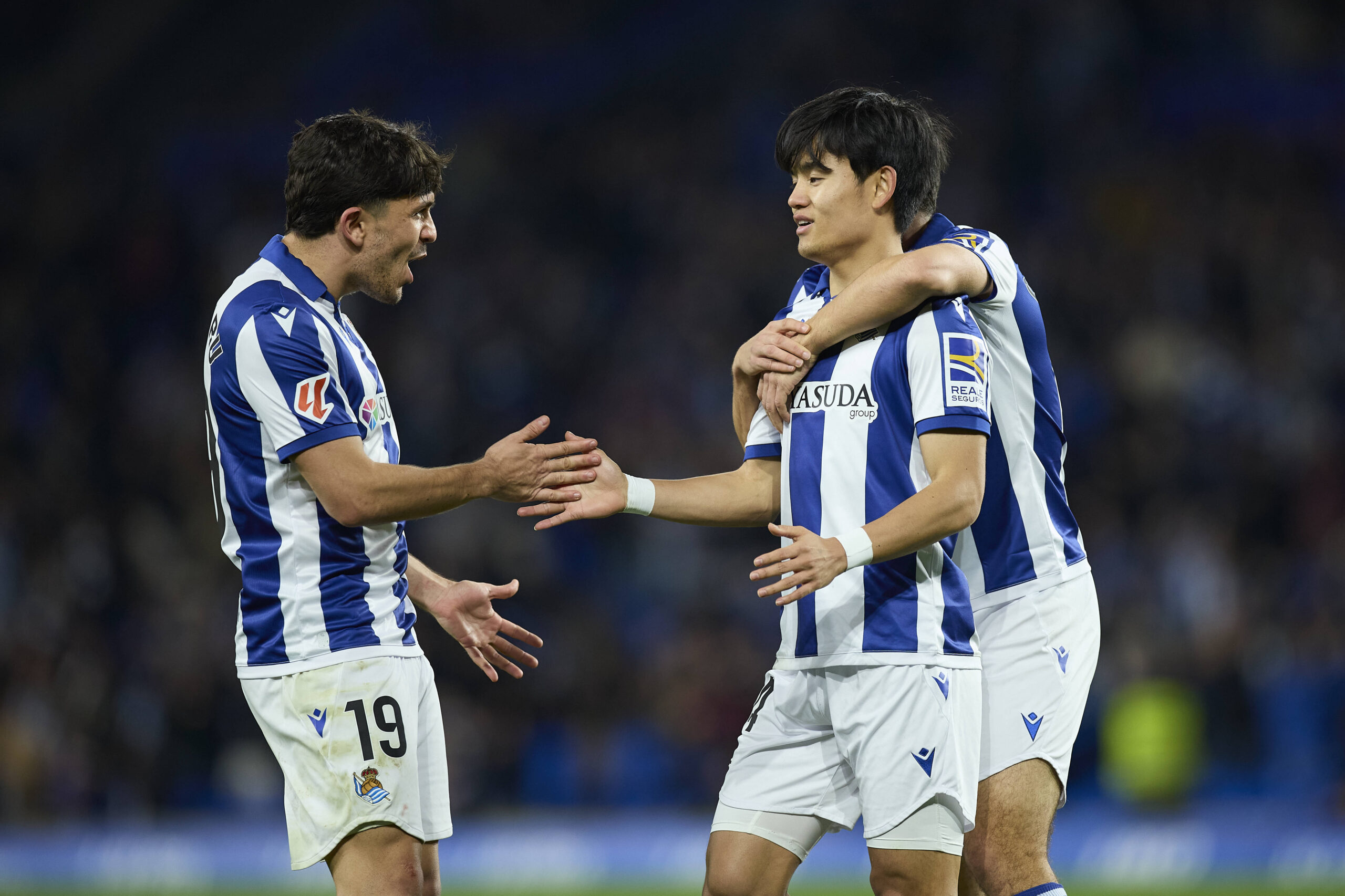 Takefusa Kubo of Real Sociedad celebrates after scoring goal during the LaLiga EA Sports match between Real Sociedad and CD Leganes at Reale / IMAGO / AFLOSPORT