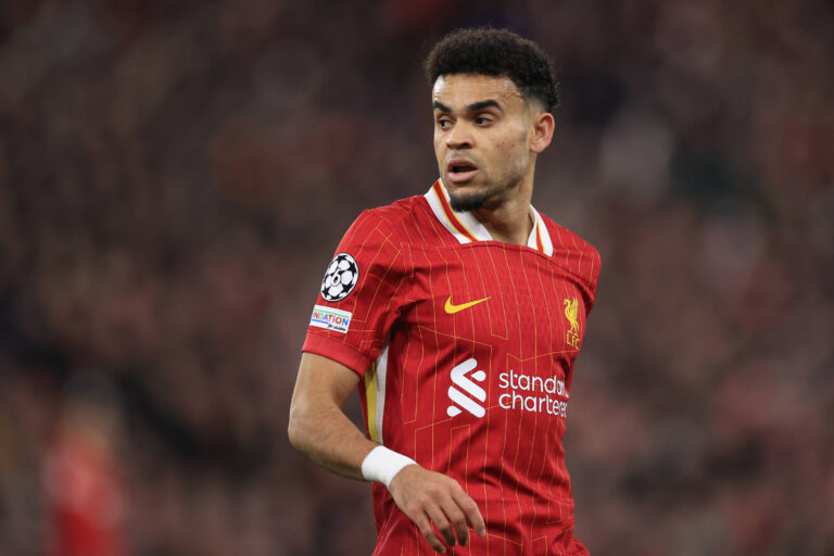 Liverpool v Paris Saint-Germain Champions League 11/03/2025. Luis Diaz 7 of Liverpool during the Champions League match between Liverpool and Paris Saint-Germain at Anfield, Liverpool, England on 11 March / IMAGO / Pro Sports Images