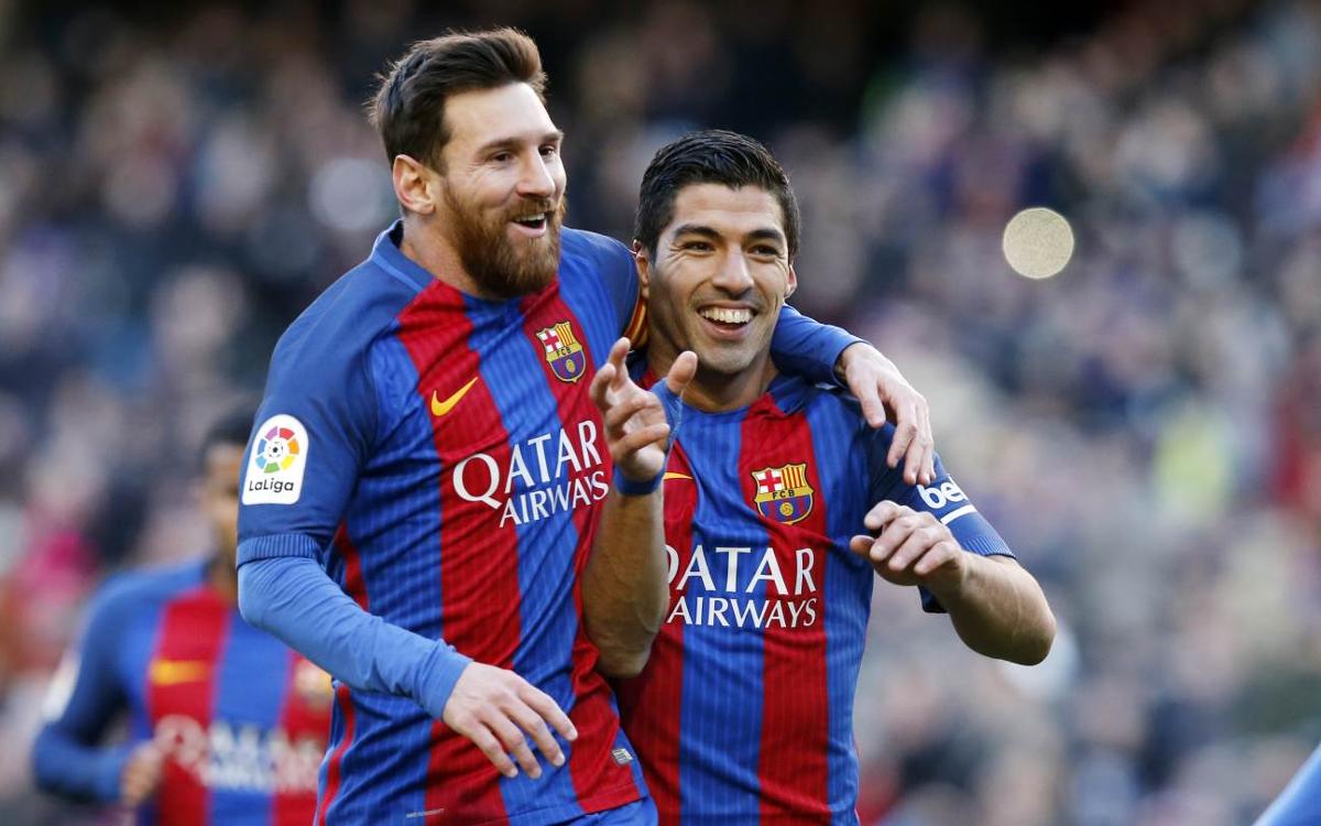 Lionel Messi and Luis Suarez