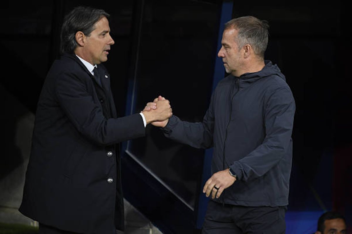 hansi flick, barcelona manager with simeone inzaghi
