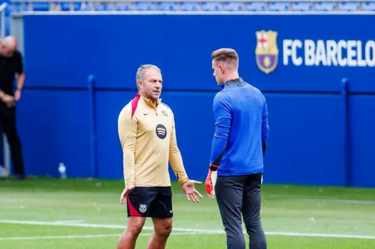 Marc-Andre ter Stegen with hansi flick